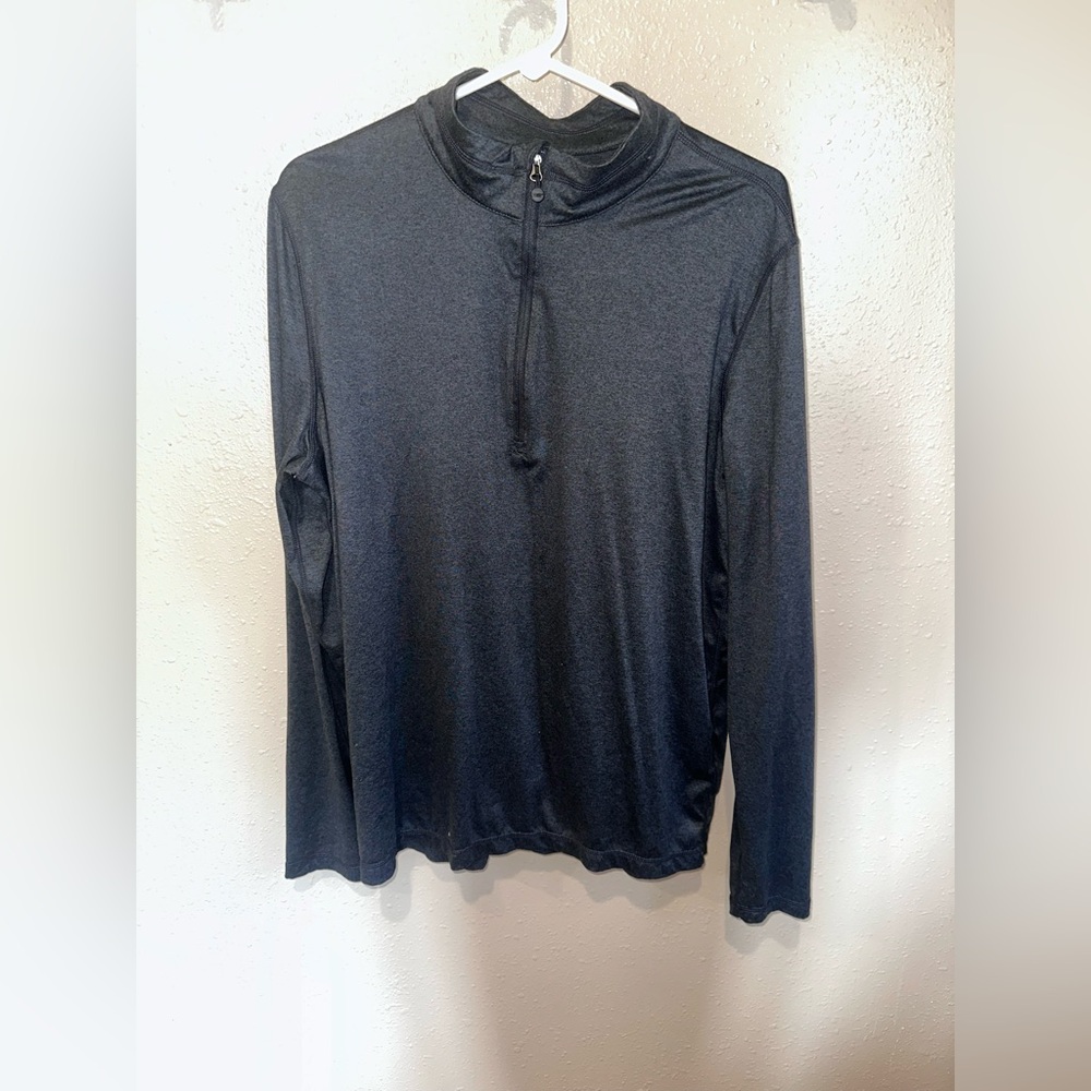 Men's Long Sleeve Quarter-Zip Performance Top - Dark Heather